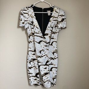 Sequin Structured Mini Dress